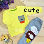 ست بلوز و شلوار زرد cute