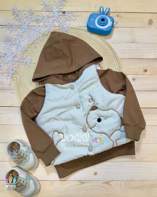ست هودی و پافر قهوه ای