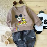 بلوز شلوار جین نسکافه ای میکی