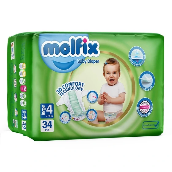 IMG_2563 پوشک مولفیکس سایز 4 تعداد 34 عددی