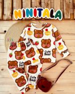 بلوز شلوار خوش رنگ و طرح کودکانه