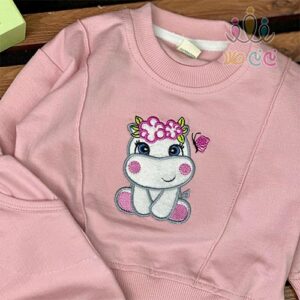 بلوز-شلوار-دخترانه-دورس-طرح-اسب-آبی-صورتی