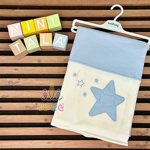 پتو-نخی-دو-لایه-ستاره-و-خرس-آبی