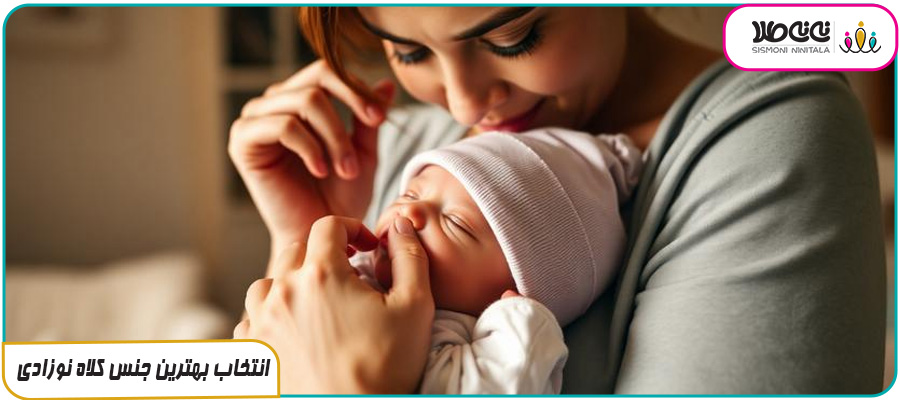 انتخاب بهترین جنس کلاه نوزادی برای جلوگیری از حساسیت و تعریق