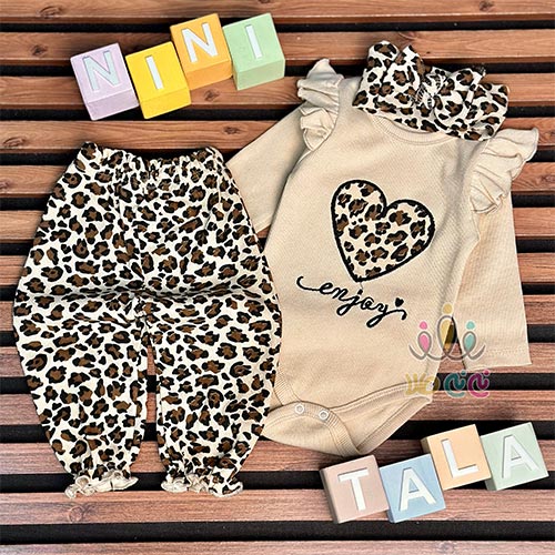 بادی-شلوار-کبریتی-پلنگی-قلبی-کرمی