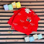 بلوز-دخترانه-چیندار-پاپیونی-قرمز