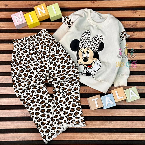 بلوز-شلوار-دخترانه-طرح-مینی-پلنگی-شیری