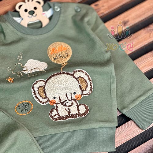 ست-بلوز--شلوار-اسپرت-بچگانه-طرح-فیل