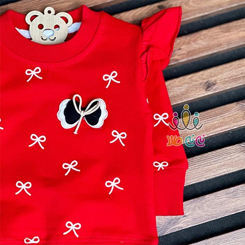 ست-بلوز-شلوار-دخترانه-چیندار-پاپیونی-قرمز