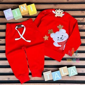 ست-بلوز-و-شلوار-اسپرت-خرس-شال-قرمز