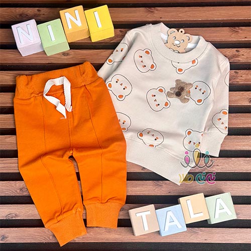 ست-بلوز-و-شلوار-بچگانه-لپ-نارنجی-تدی