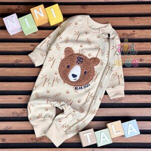 سرهم-زیپی-اسپرت-نوزاد-طرح-خرس-برجسته