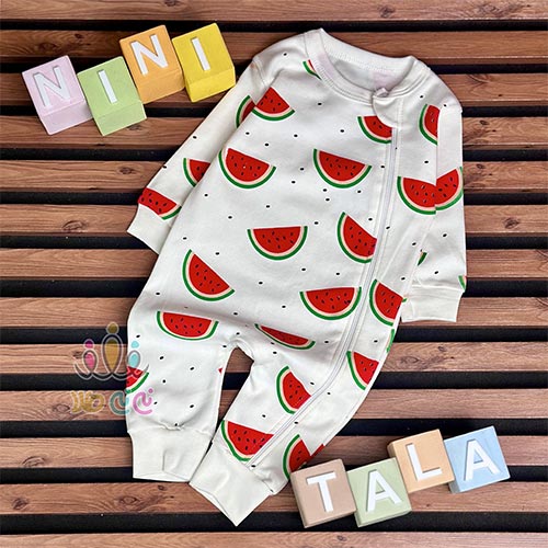 سرهم-زیپی-نوزاد-طرح-هندوانه