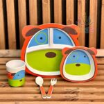 ظرف-غذا-بامبو-۵-تکه-سگ-رنگی