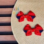 گیره-موی-پاپیونی-قرمز-نوار-طلایی-دخترانه