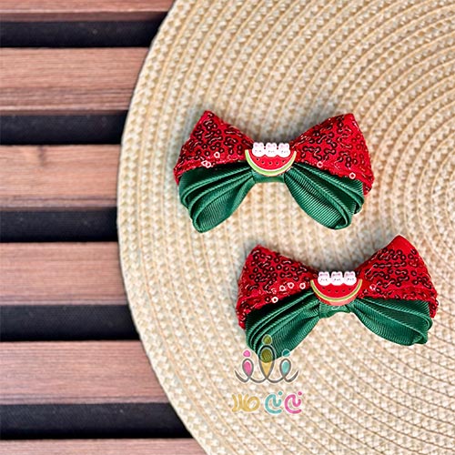 گیره-پاپیونی-کوچک-پولکی-پیکسل-دار-یلدایی-دخترانه