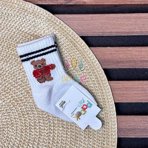 جوراب-ساقدار-اسپرت-بچگانه--طرح-خرس-ایستاده