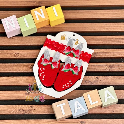 ست-هد-و-جوراب-قرمز--یلدایی-نوزاد