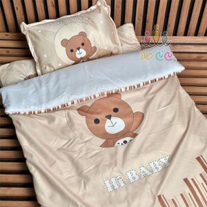 سرویس-خواب-مسافرتی-نوزاد-طرح-Hi-Baby-کرمی