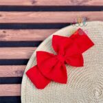 هد-مخمل-پاپیون‌-دار-ساده-قرمز-نوزاد