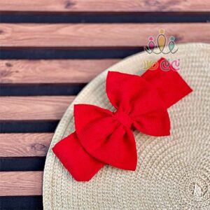 هد-مخمل-پاپیون‌-دار-ساده-قرمز-نوزاد