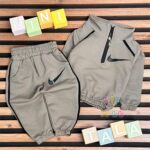 هودی-شلوار-اسپرت-نیم-زیپ-نایک-بچگانه-خاکی