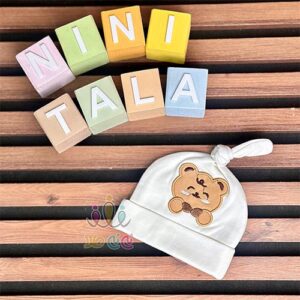 کلاه-گرهی-تدی-پاپیون-دار-اسپرت-نوزادی-شیری