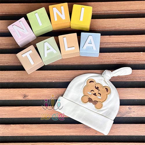 کلاه-گرهی-تدی-پاپیون-دار-اسپرت-نوزادی-شیری