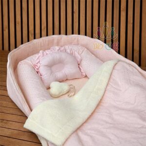 تشک-گارد-دار-نوزاد-4--تکه--طرح-خالدار-صورتی