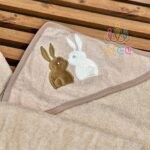 ست-5-تکه-حوله-جعبه-ای--بلیکا--طرح-دو-خرگوش-نسکافه-ای