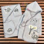 ست حوله ۵ تکه بچگانه طرح فیل چشم باز