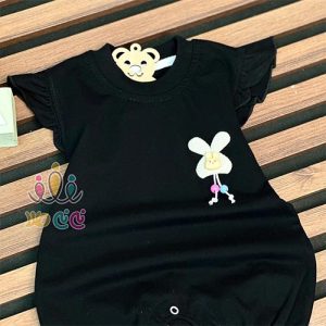 رامپر--دخترانه--طرح-دو-خرگوش-مشکی