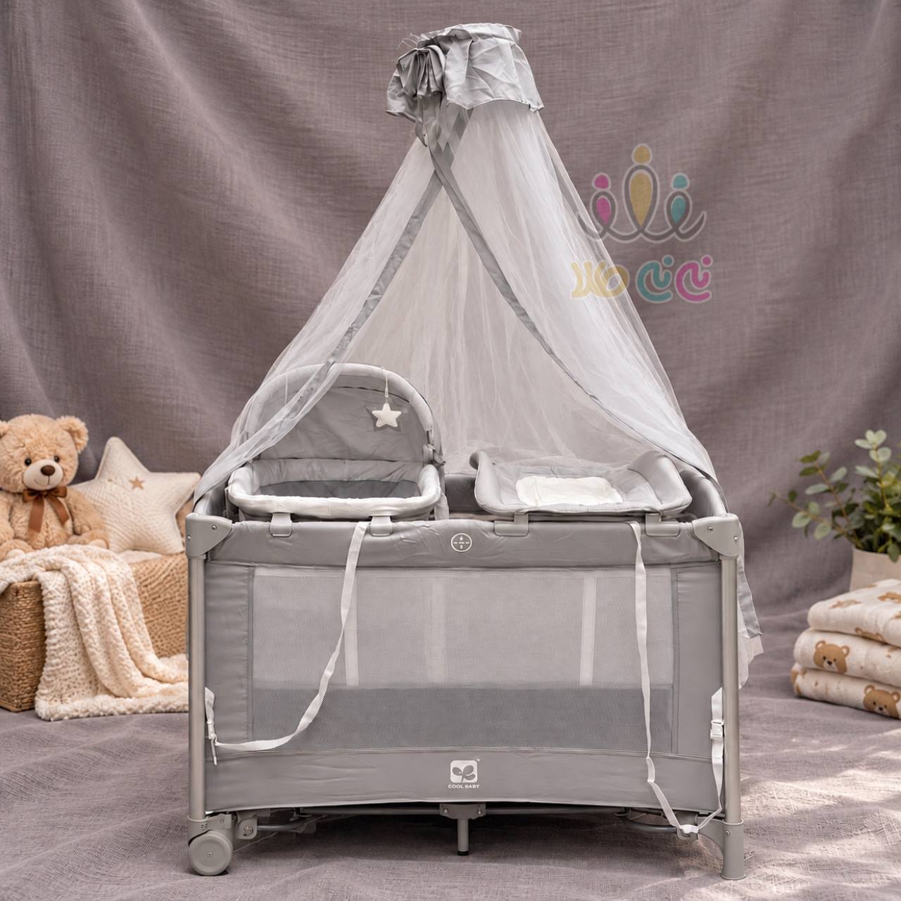 تخت-و-پارک-کول-بیبی-P5608 تخت و پارک کول بیبی (Cool Baby) مدل P5608 - Image 1